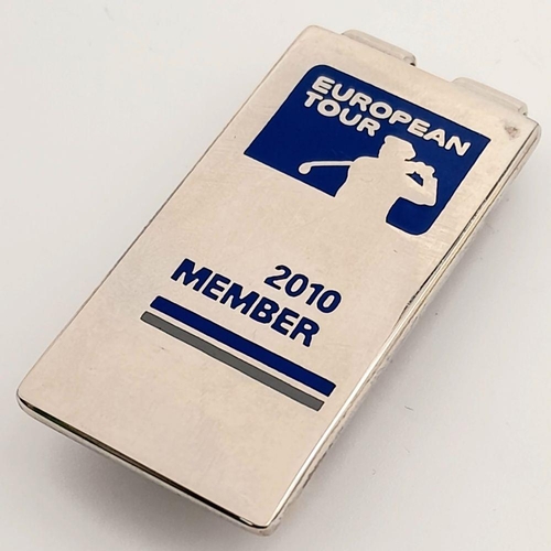 1448 - SILVER TONE EUROPEAN GOLF TOUR 2010 MEMBERS MONEY CLIP