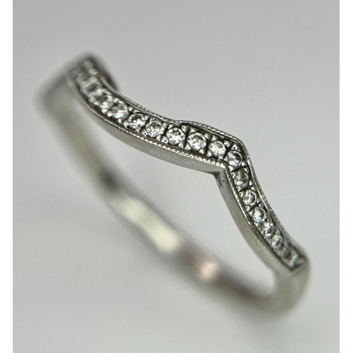 155 - Two 14K White Gold and Diamond, Neil Lane Diamond Rings. 
Chevron half eternity - size O and central... 