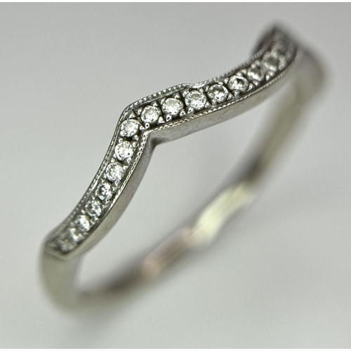 155 - Two 14K White Gold and Diamond, Neil Lane Diamond Rings. 
Chevron half eternity - size O and central... 