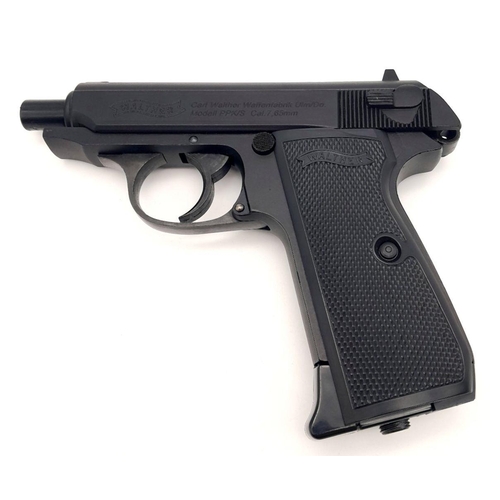 508 - A Walther PPK/S Blow Back CO2 Powered .177 Air Pistol. Takes .177 Steel BB’s, Complete with Box, Ins... 