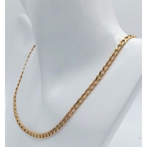 59 - A 54cms 9K GOLD INTRLINK NECKLACE IN PRESENTATIOM BOX .    5.4gms