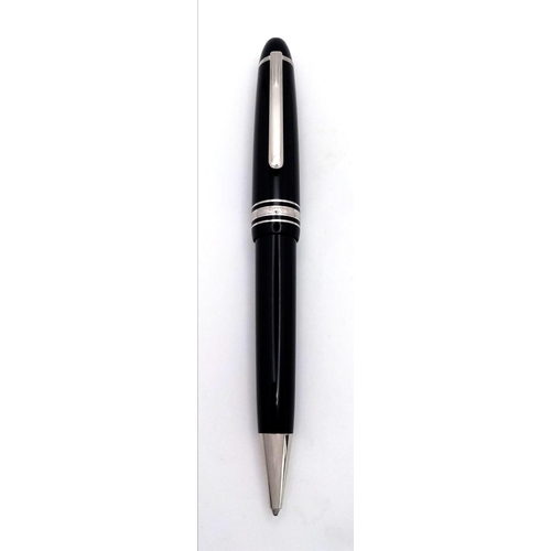 859 - A Montblanc Meisterstuck Black Lacquered Ballpoint Pen. 15cm