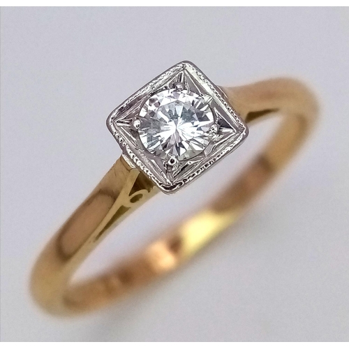 795 - A 18K YELLOW GOLD & PLATINUM DIAMOND SOLITAIRE RING 0.15CT 2.6G SIZE M/N

SPAS 9001