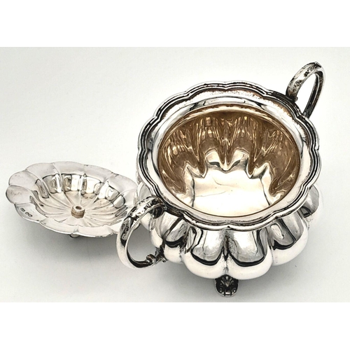 184 - A Beautiful Emile Viner Vintage Sterling Silver Four Piece Coffee and Tea set. Pumpkin form with orn... 