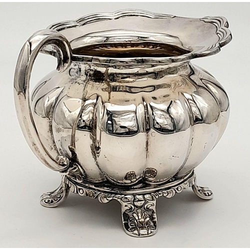 184 - A Beautiful Emile Viner Vintage Sterling Silver Four Piece Coffee and Tea set. Pumpkin form with orn... 