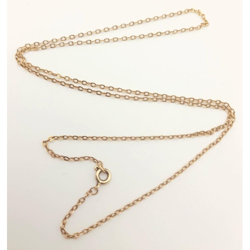 331 - A 9K GOLD FINE NECK CHAIN .   2.2gms   50cms