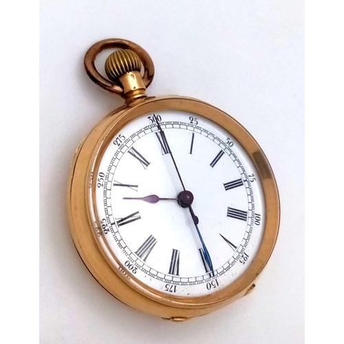 394 - A Rare Antique 18K Gold Miniature Navigator Pocket Watch. Top winder. Markings on outer dial of numb... 