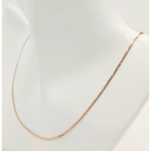 416 - A 9K ROSE GOLD 36cms disappearing necklace .    2.3gms