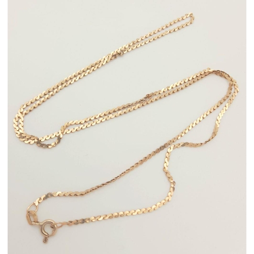 416 - A 9K ROSE GOLD 36cms disappearing necklace .    2.3gms