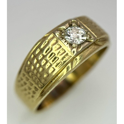 71 - A 14K Yellow Gold and Diamond Band Ring. 0.40ct approx. Size Y. 7g total weight.