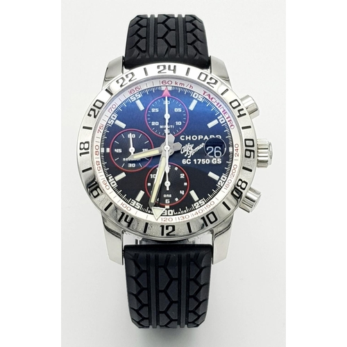 2 - A Chopard Limited Edition Alfa Romeo Automatic Chronograph Gents Watch. Black rubber Chopard strap. ... 