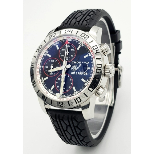 2 - A Chopard Limited Edition Alfa Romeo Automatic Chronograph Gents Watch. Black rubber Chopard strap. ... 