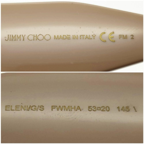 234 - A Pair of Designer Jimmy Choo Beige Eleni Sunglasses. Square style crafted from lightweight acetate.... 