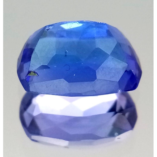 337 - A 3.81ct Natural Blue/Violet Tanzanite Gemstone. Cushion cut. Comes with an E.G.L. certificate.