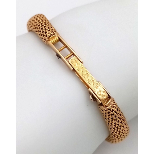 51 - A VINTAGE 18K GOLD AND DIAMOND LADIES ROLEX DRESS WATCH . A WOVEN 18K GOLD STRAP COMPLIMENTED BY A H... 