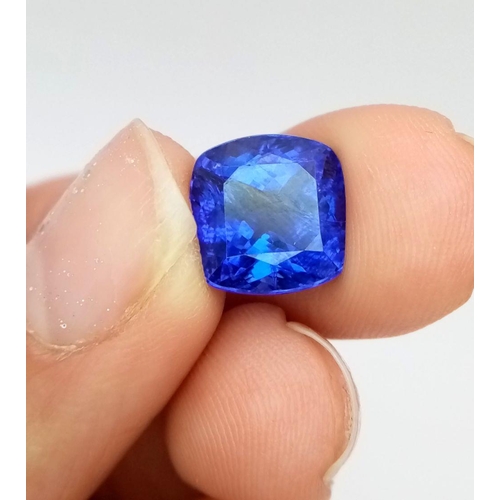 549 - A 7.05ct Cushion Cut Tanzanite Gemstone. Comes with an IDL certificate.