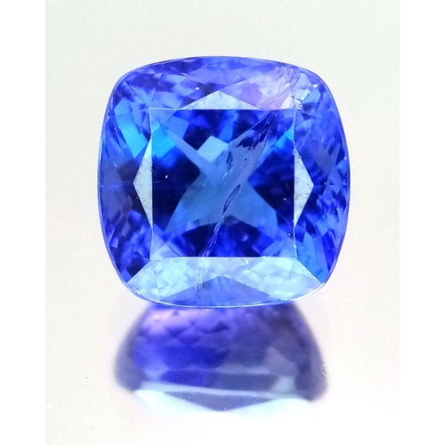 549 - A 7.05ct Cushion Cut Tanzanite Gemstone. Comes with an IDL certificate.