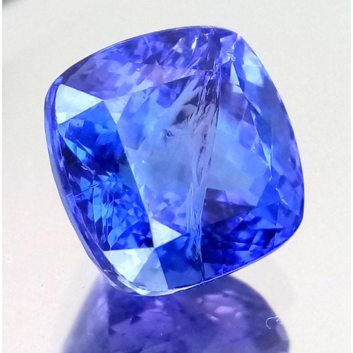 549 - A 7.05ct Cushion Cut Tanzanite Gemstone. Comes with an IDL certificate.