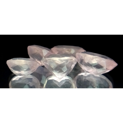 734 - A Lot of 5 Pcs of 33 Ct Faceted Rose Quartz Gemstones , Mix Shapes.

ref: VU29