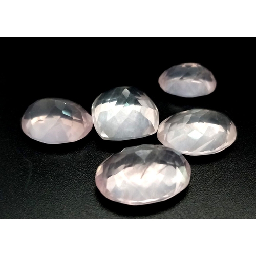 734 - A Lot of 5 Pcs of 33 Ct Faceted Rose Quartz Gemstones , Mix Shapes.

ref: VU29