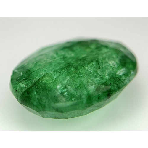 746 - A 8.25 Ct Faceted Natural Emerald, Hue Enhanced, in the Oval mix cut. Comes with the GLI Certificate... 