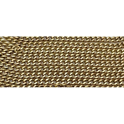 723 - A 9K Yellow Gold Petit Curb Link Necklace. 60cm. 4g