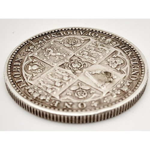 533 - An 1849 Queen Victoria Godless Silver Florin.