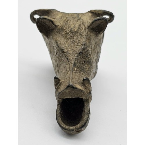 786 - An Ancient Roman Bronze Boars Head Artifact - Possibly a Drinking Spout or an Oil Lamp Spout. From t... 