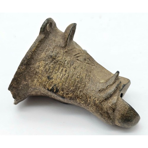 786 - An Ancient Roman Bronze Boars Head Artifact - Possibly a Drinking Spout or an Oil Lamp Spout. From t... 