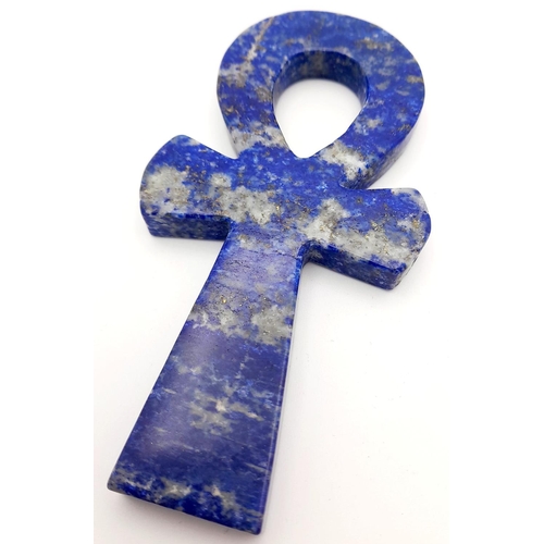 111 - An unusually large, totally natural lapis lazuli Ankh Symbol. In excellent condition, the stone is n... 