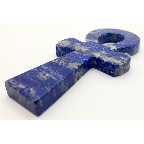 111 - An unusually large, totally natural lapis lazuli Ankh Symbol. In excellent condition, the stone is n... 