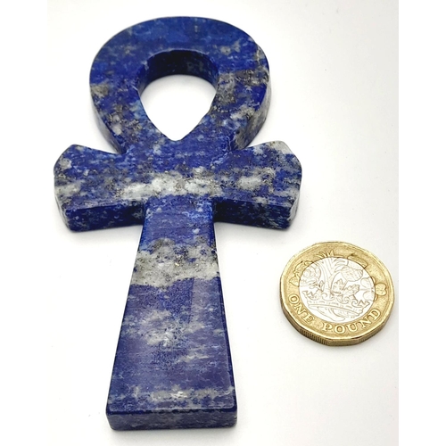 111 - An unusually large, totally natural lapis lazuli Ankh Symbol. In excellent condition, the stone is n... 