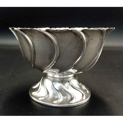 16 - An Antique Mappin and Webb Decorative Swirl Sugar Bowl. 8cm tall. 11.5cm diameter at rim. Hallmarks ... 