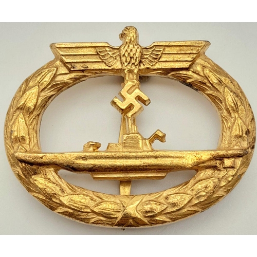 159 - WW2 German Kriegsmarine U-Boat Crew Badge. Maker Schwein, Berlin.