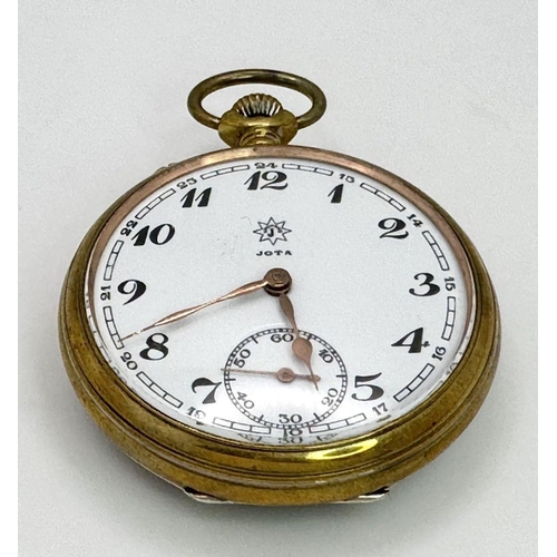 166 - 3rd Reich Patriotic Junghans Pocket Watch. A beautiful Gold Plated 1930’s Model pocket watch (workin... 