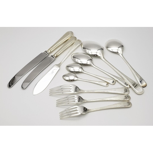 328 - An Arthur Price of England 84 Piece Sterling Silver Cutlery Set. To include: 8 table forks, 8 table ... 