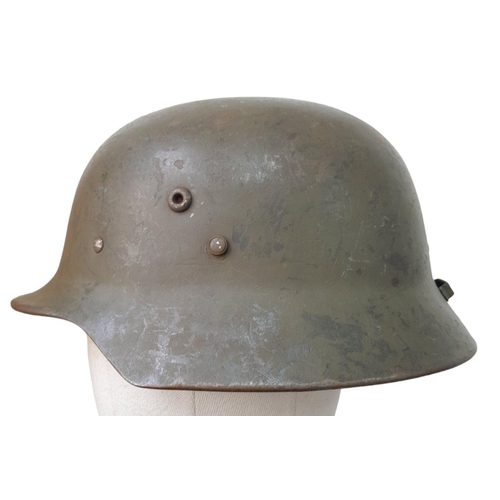 34 - WW2 Finnish Kev Os 4 (The White Death) Helmet and liner with write up.