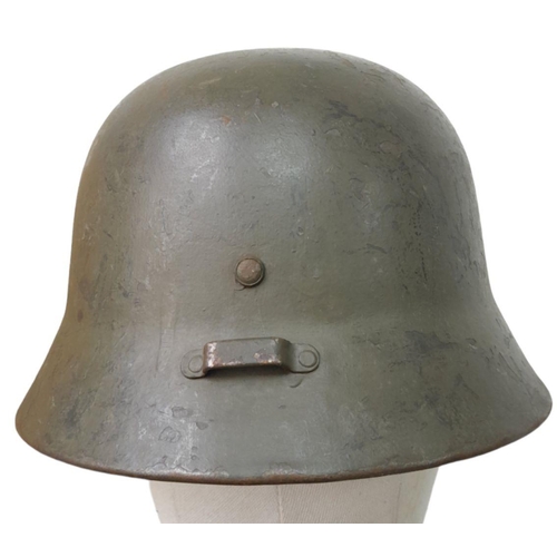 34 - WW2 Finnish Kev Os 4 (The White Death) Helmet and liner with write up.