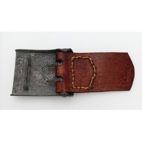 349 - 3rd Reich Railway Buckle and Leather Tab.