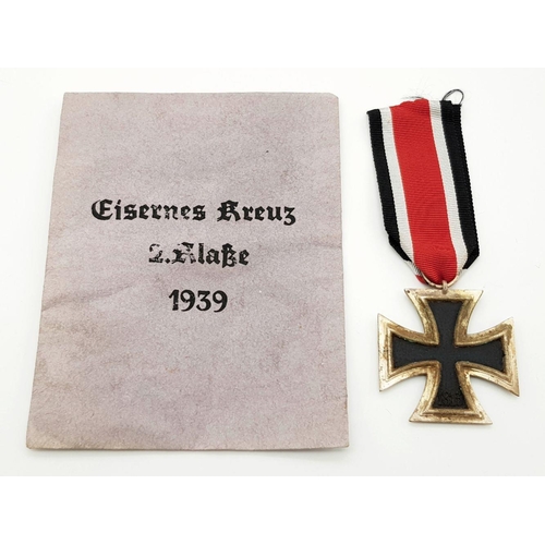 363 - WW2 German Iron Cross 2nd Class in Late War paper envelope of issue.