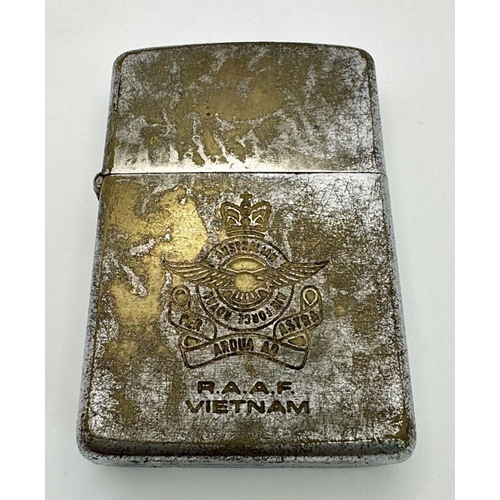 391 - Vietnam War Era Zippo Lighter. Dated Coded 1968.  Engraved to the Royal Australian Airforce Vietnam.... 