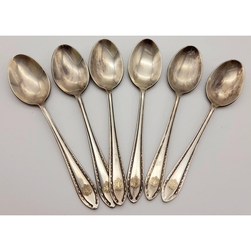 397 - Set of 6 Royal Flying Corps Silver Plated Teaspoons in original case.