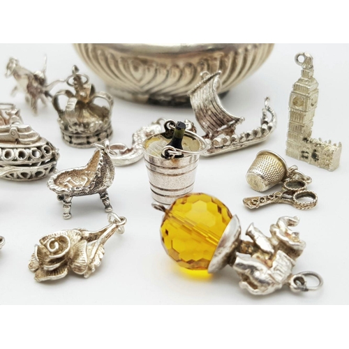 415 - A Lot of Assorted Silver Jewellery in a Silver Container. 126g total weight. Please see photos for f... 