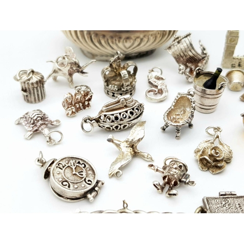 415 - A Lot of Assorted Silver Jewellery in a Silver Container. 126g total weight. Please see photos for f... 