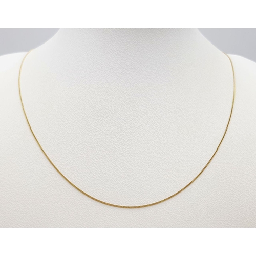 443 - A 9K Yellow Gold Disappearing Necklace. 43cm. 1g