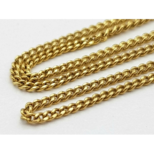 443 - A 9K Yellow Gold Disappearing Necklace. 43cm. 1g