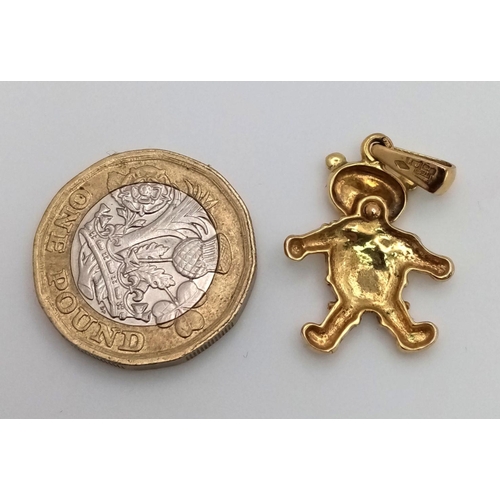 457 - An Italian 9K Yellow Gold Bear Pendant/Charm. 2.3g. 3cm.