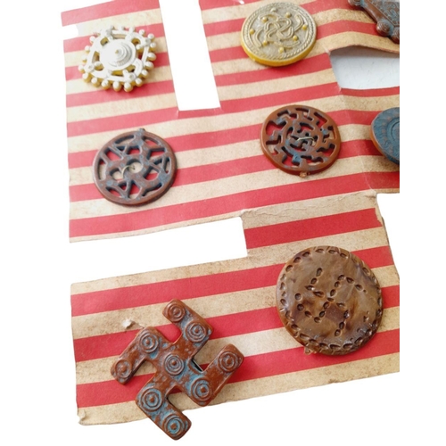 622 - 3rd Reich Archaeology Set of Winterhilf Tinnie Badges. The set of 9 badges are a portrayal of pre-3r... 