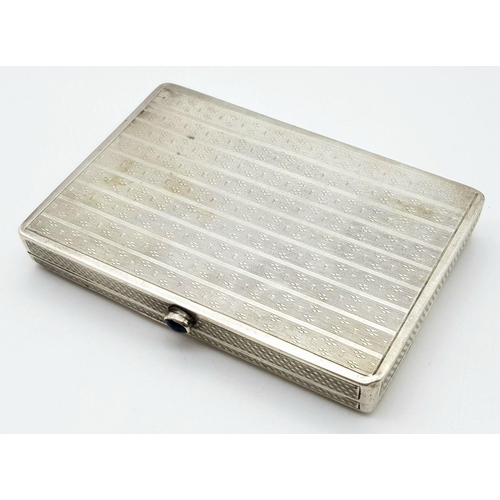 97 - WW2 Austrian Hallmarked Silver Cigarette Case. Hand Engraved (1944 Panzer Division Totemkopf)