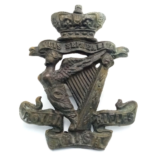 663 - Victorian Royal Irish Rifles Glengarry Badge. 1881-1896.